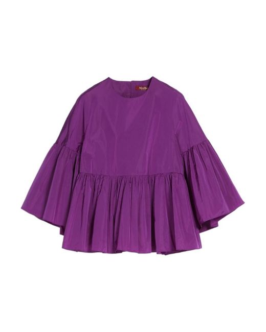 Max Mara Purple Haute Couture Taffeta Shirt