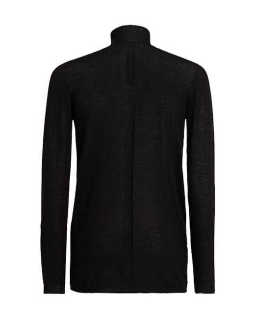 Rick Owens Black Level Turtleneck Wool Knit Top for men