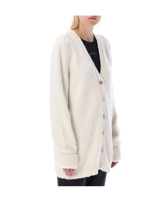 Maison Margiela Natural Oversized Knitted Cardigan