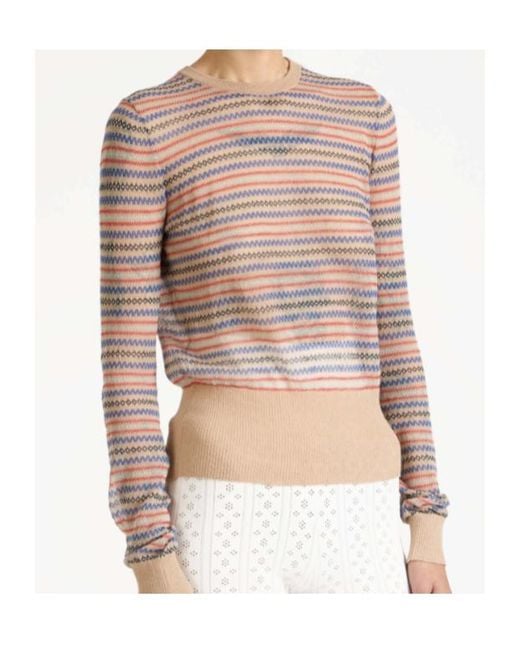 J.W. Anderson White Striped-Pattern Sweater
