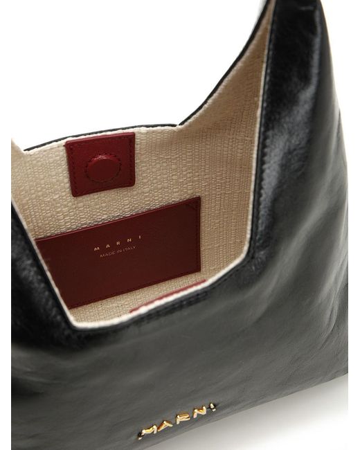 Marni Black Logo Lettering Mini Shoulder Bag