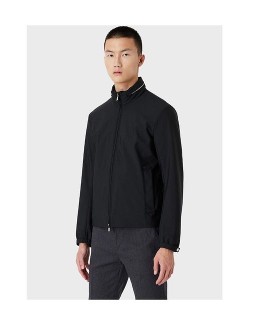 Emporio Armani Black Zipped Long-Sleeved Jacket for men