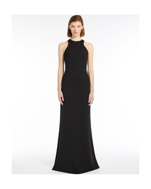 Max Mara Black Curved-Fit Flared Dress