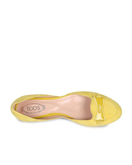 Tod's Yellow Logo Flat Shoes