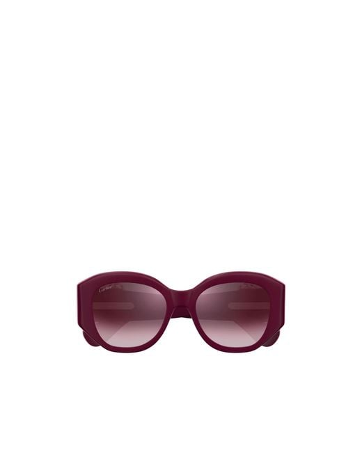 Cartier Purple Panthere Square Frame Sunglasses