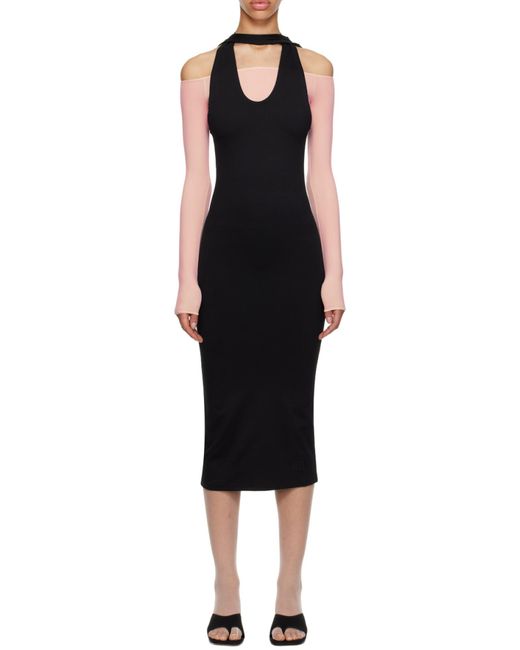 MM6 by Maison Margiela Black Sleeveless Midi Dress