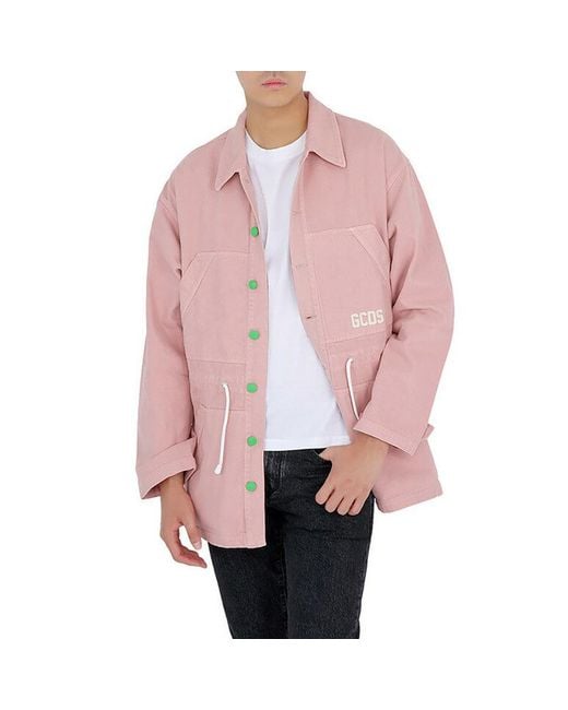 Gcds Pink Logo Casual Jacket for men