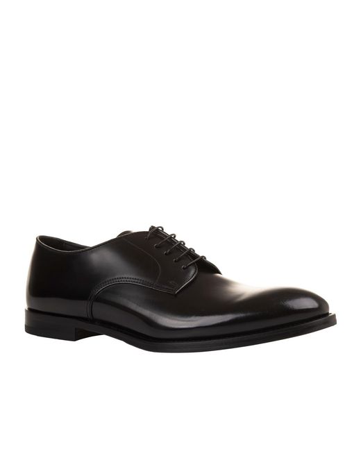Doucal's Black Almond Toe Derby Shoes for men