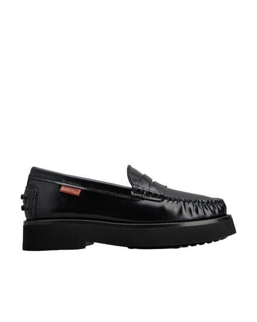 Tod's Black Penny-Slot Round Toe Loafers
