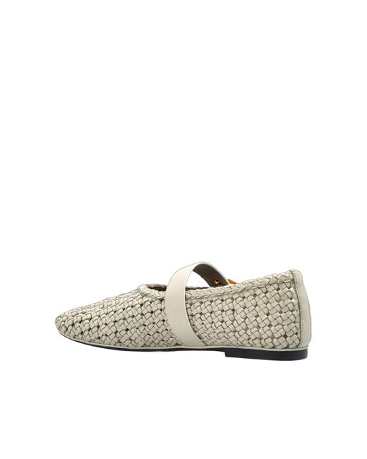 AllSaints White Round-Toe Flat Shoes