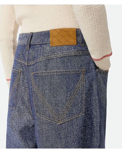 Bottega Veneta Gray Denim Effect Wide Leg Trousers