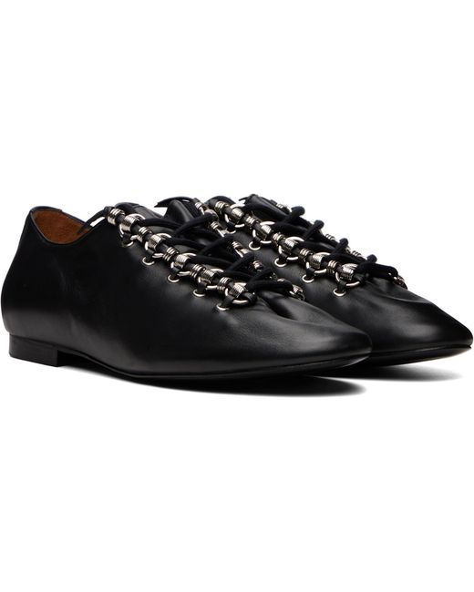 Toga Virilis Black Leather Derby Shoes for men