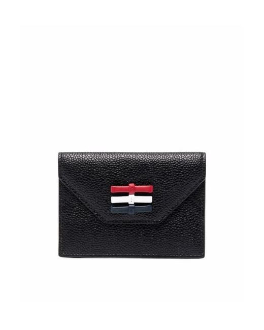 Thom Browne Black Rwb Striped Cardholder