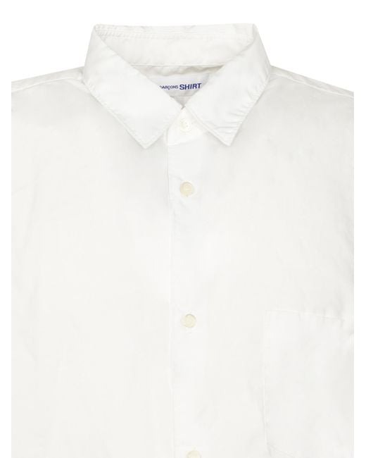 Comme des Garçons White Collared Long-Sleeved Shirt for men