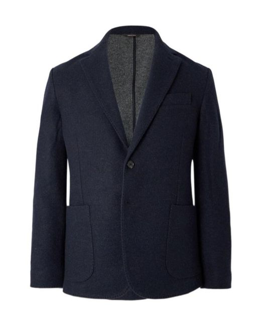 Loro Piana Blue Long-Sleeved Suit Jacket for men
