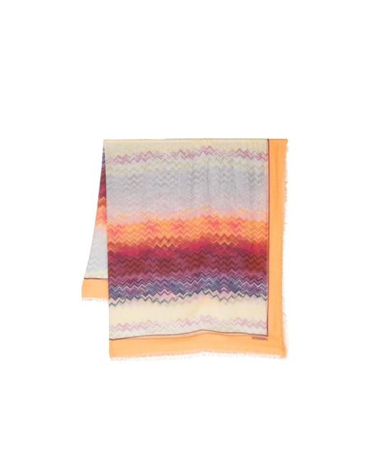 Missoni Pink Zig-Zag Print Scarf