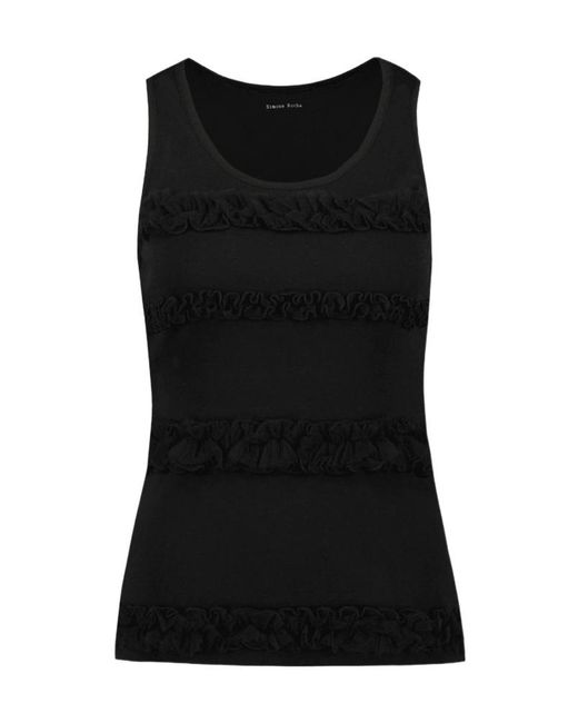 Simone Rocha Black Ruffled Tank Top