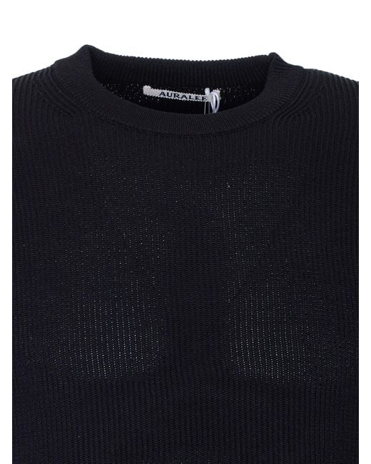 Auralee Blue Long-Sleeve Knit Top for men