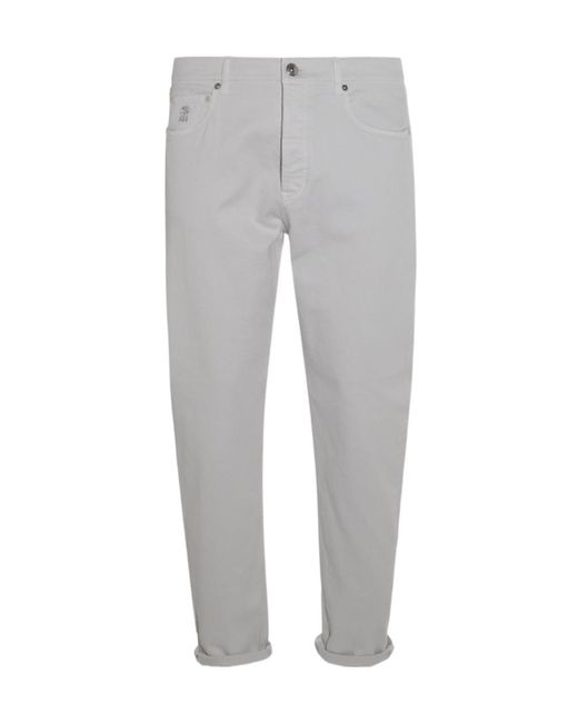 Brunello Cucinelli Gray Straight Leg Jeans for men