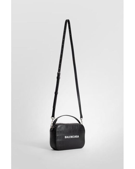Balenciaga White Everyday Xs Crocodile-Effect Shoulder Bag for men
