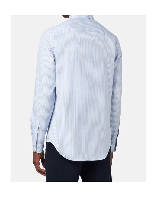 Versace Blue Striped Poplin Slim Shirt for men