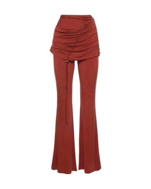 Jacquemus Red Le Pantalon Espelho Cupro Wide Pants
