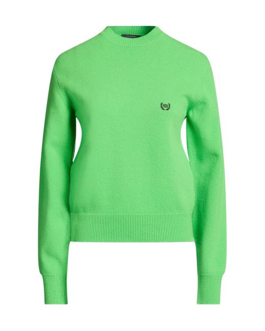 Balenciaga Green Solid-Colored Wool Sweater