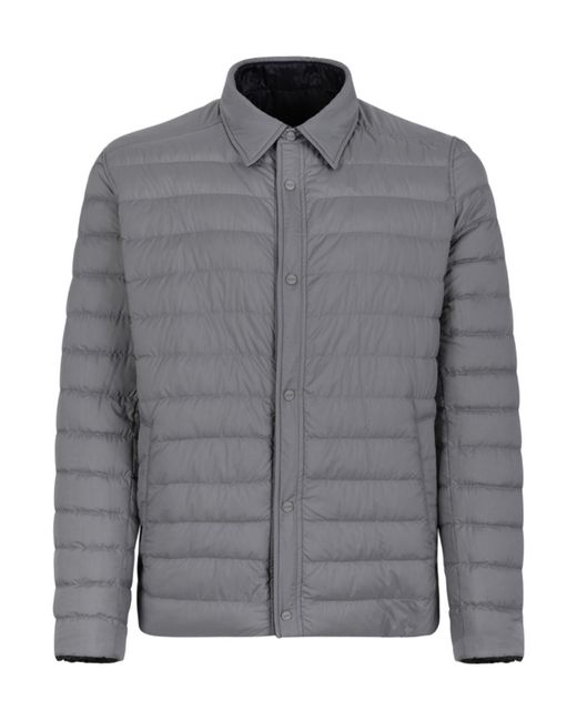 Herno Blue Quilted Shirt Down Jacket for men
