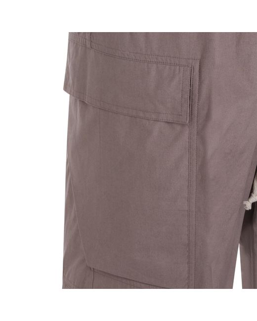 Rick Owens Gray Drawstring Cargo Trousers for men