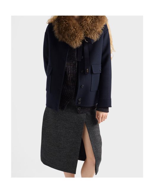 Prada Blue Double Cashwool Jacket