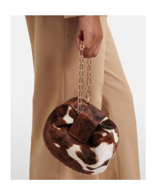 Gabriela Hearst Brown Demi Small Calf Hair Clutch