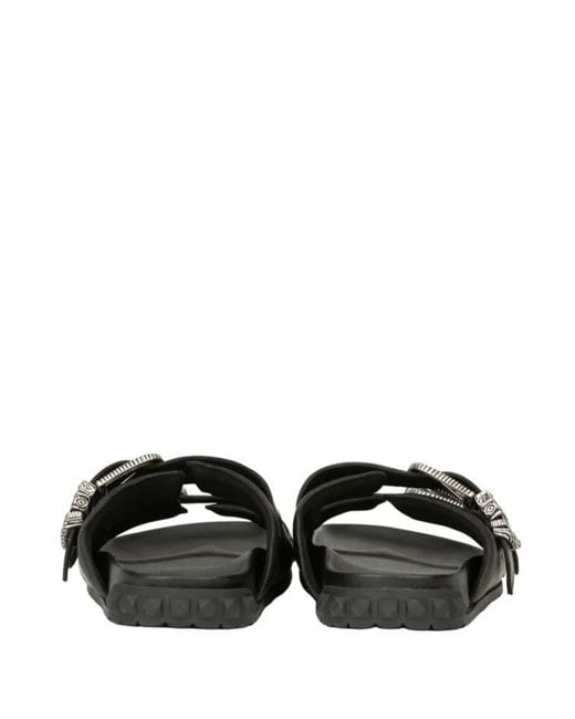 Ash Black Flat Slides