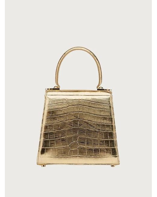Ferragamo Natural Logo Details Handbag