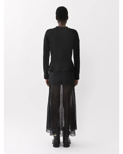 Chloé Black Chloé Peplum Knitted Jumper
