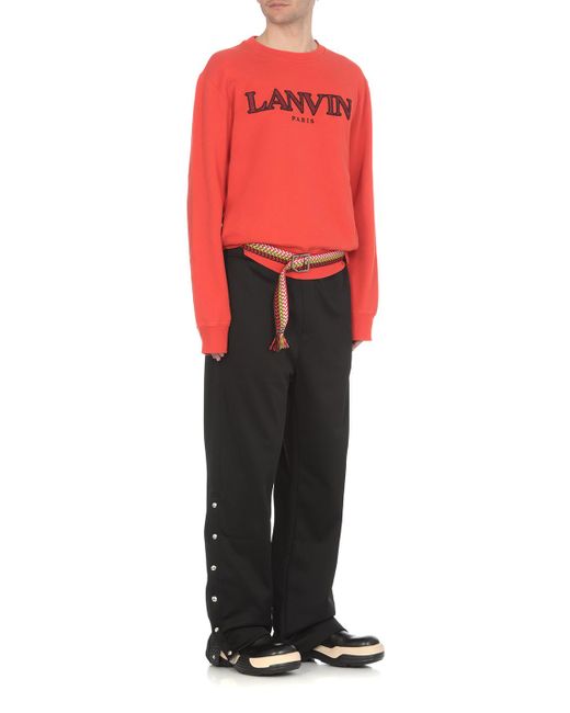 Lanvin Red Round-Necked Sweater for men