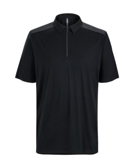 Arc'teryx Black Half-Zipper Short-Sleeved Polo Shirt for men