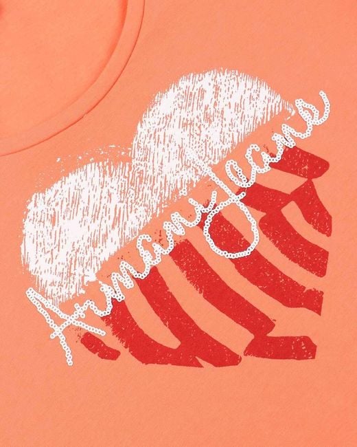Armani Jeans Pink Round-Necked Logo T-Shirt