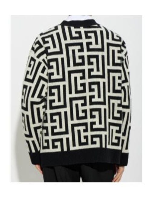 Balmain Black Long-Sleeve Cardigan for men