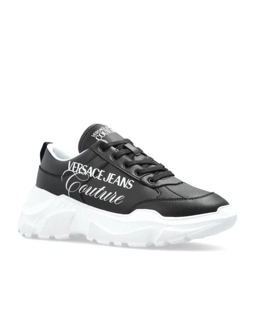 Versace Jeans Black Couture Logo Low-Top Sneakers