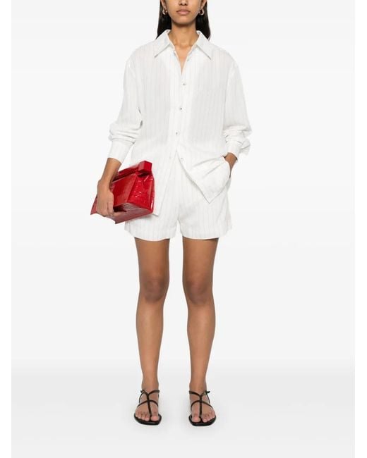 Nanushka White Striped Shorts
