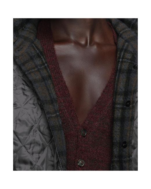 Maison Margiela Gray Buttoned Quilted Jacket