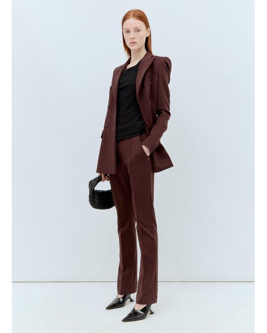 Sportmax Red High Waist Straight Leg Trousers