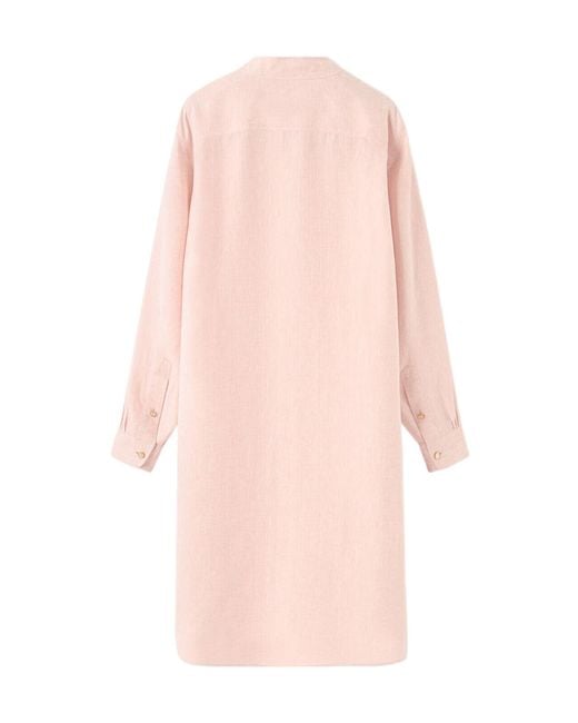 Loro Piana Pink Long-Sleeved Shirt Dress