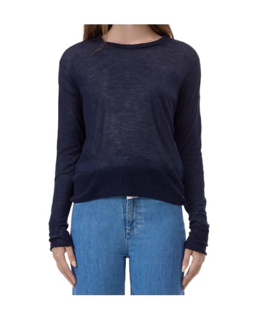Closed Blue Crew Neck Sweater Made Of Wool
