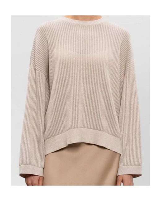 Brunello Cucinelli Natural Ribbed Sweater