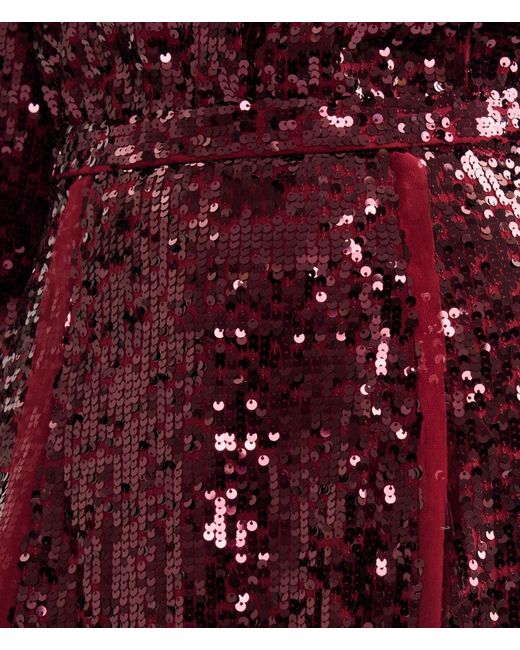 Erdem Purple Sequin A-Line Skirt