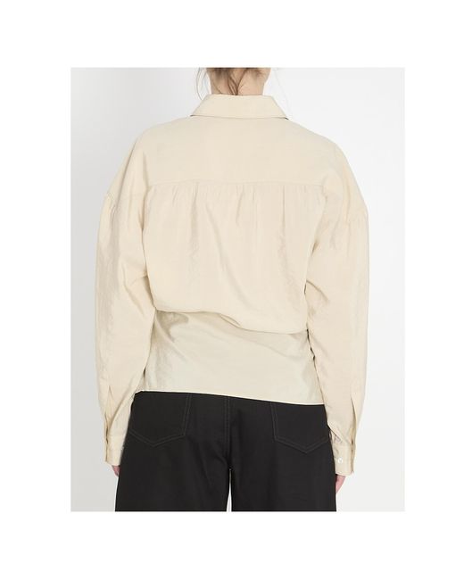 Lemaire Natural Long-Sleeved Draped Shirt