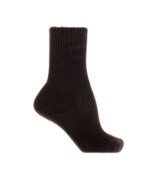 Lisa Yang Black Zera Ribbed Knitted Socks