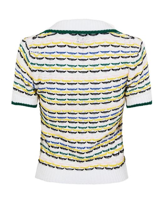 Casablanca White Logo Patch Polo Shirt