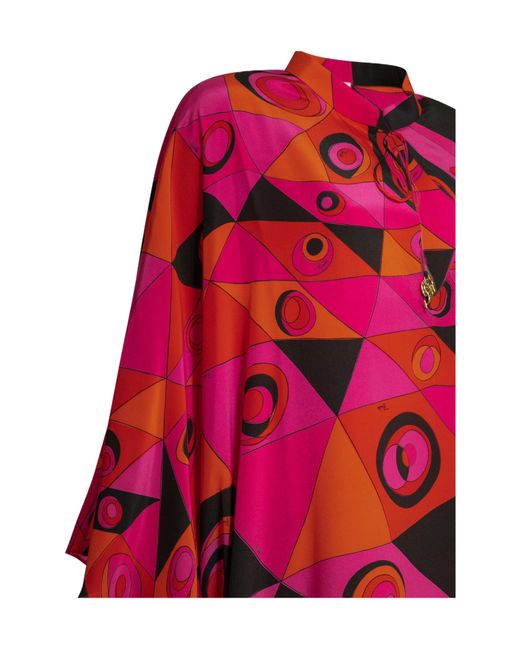 Emilio Pucci Red Pucci Geometric Printed Kaftan